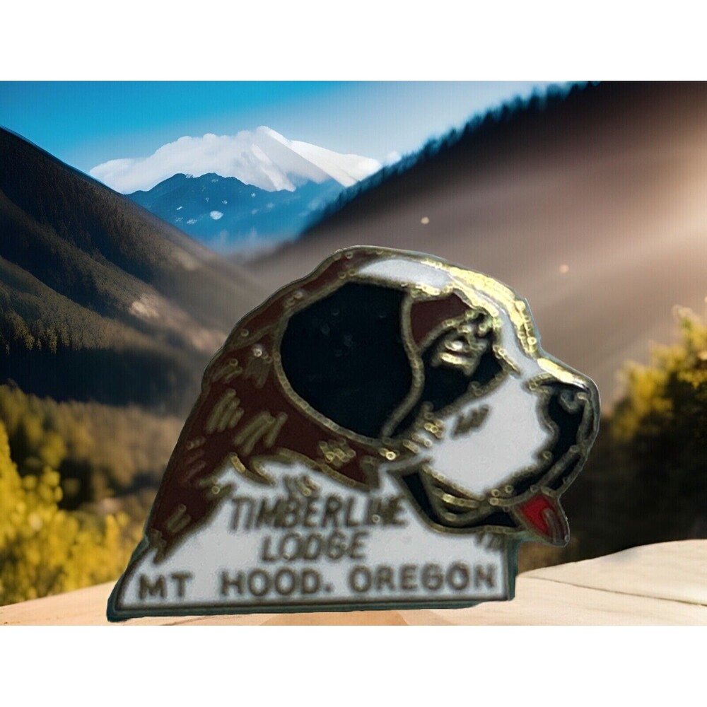 Timberline Lodge Mt. Hood Oregon St. Bernard Rescue Snow, Ski Skiing Pin